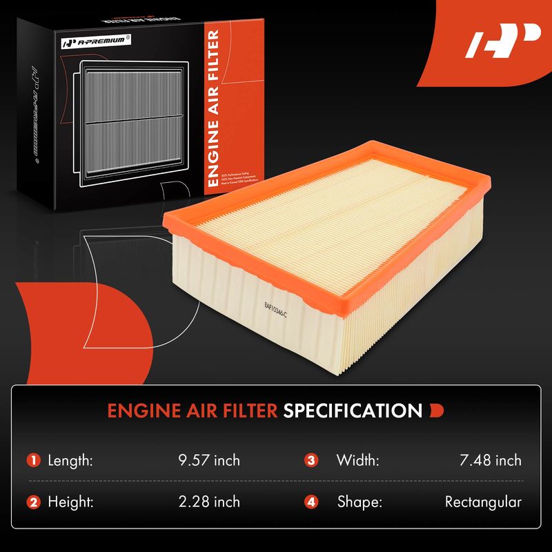 2x Engine Air Filter with Flexible Panel for Nissan Sentra 2007-2012 L4 2.0L