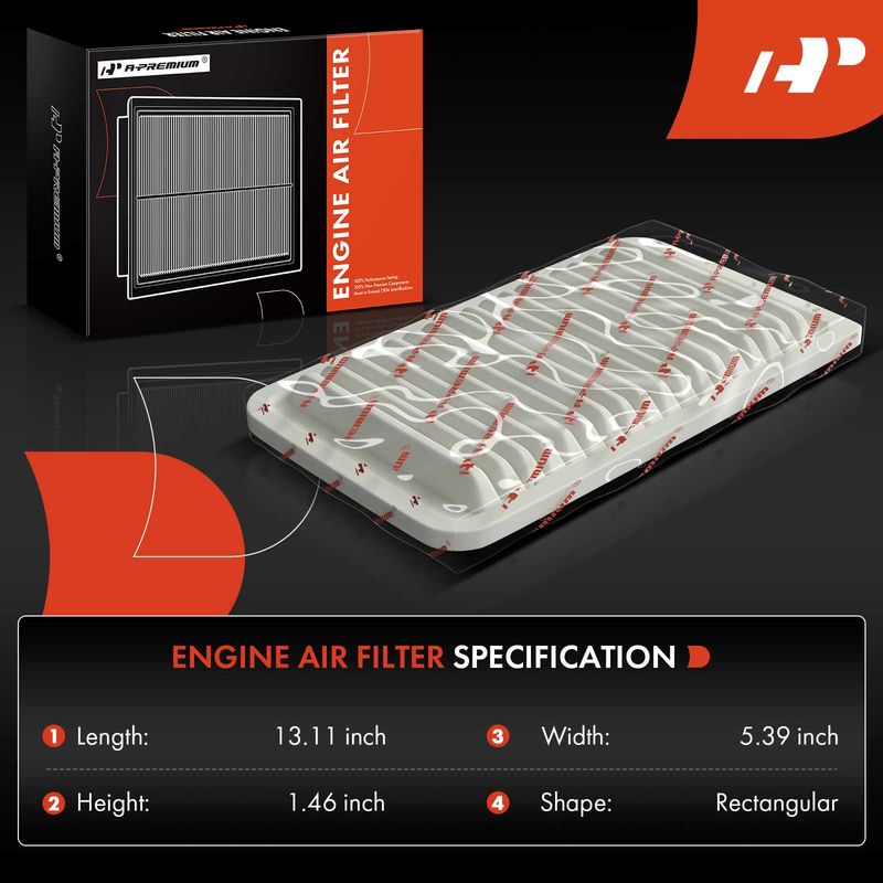 Engine Air Filter with Rigid Panel for Scion iQ 2012-2015 L4 1.3L