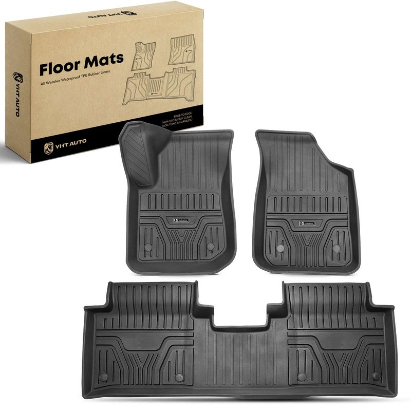 3x Front & Rear Black Floor Mats Liners for Buick Envision 2016-2022