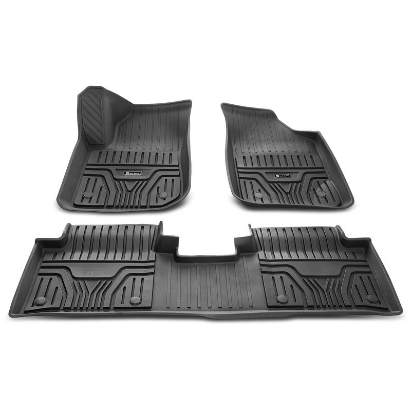 3x Front & Rear Black Floor Mats Liners for Buick Envision 2016-2022