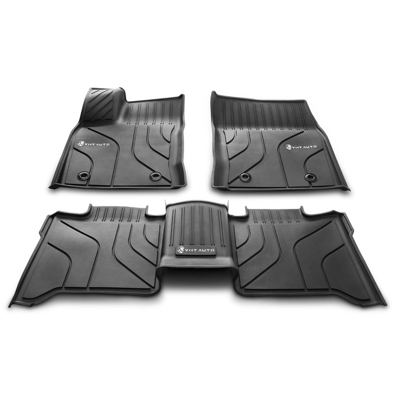 3x Front & Rear Black Floor Mats Liners for Toyota Tundra 22-23 Crew Cab Pickup