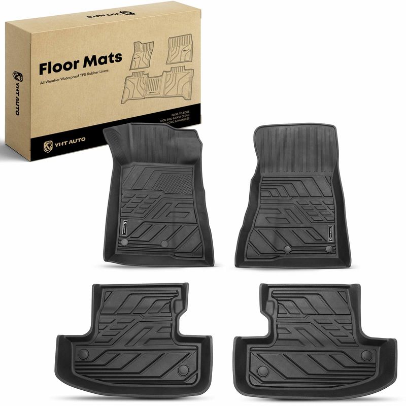 3x Front & Rear Black Floor Mats Liners for Ford Explorer 2019-2021 5 Seats