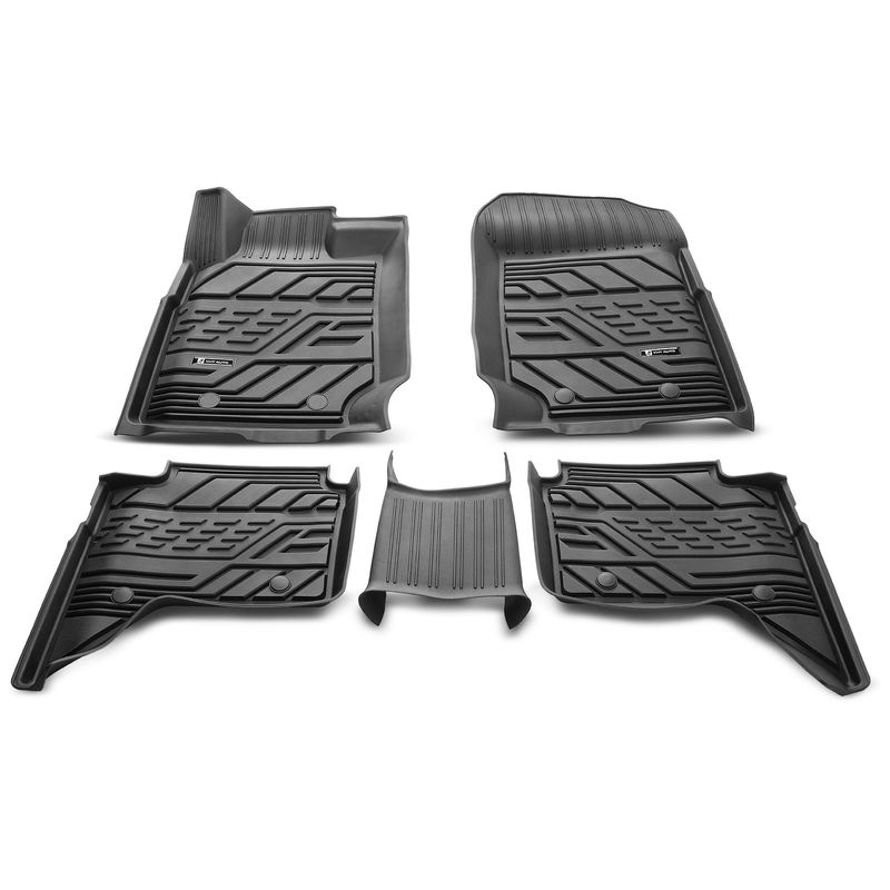 3x Front & Rear Black Floor Mats Liners for Ford Ranger Crew Cab Pickup 19-21