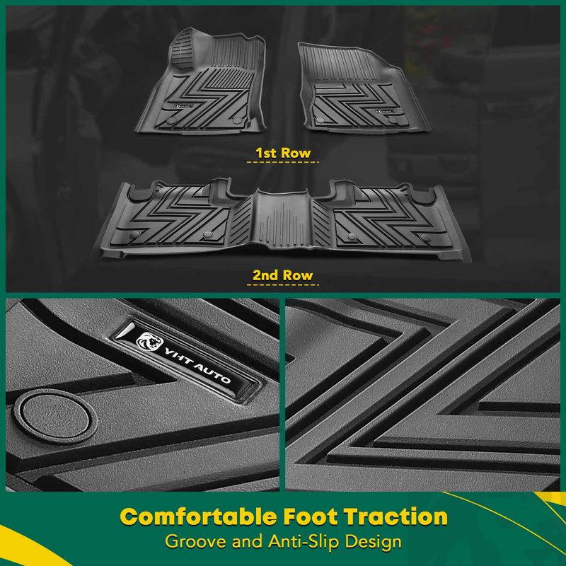 3x Front & Rear Black Floor Mats Liners for Jeep Grand Cherokee WK Dodge Durango