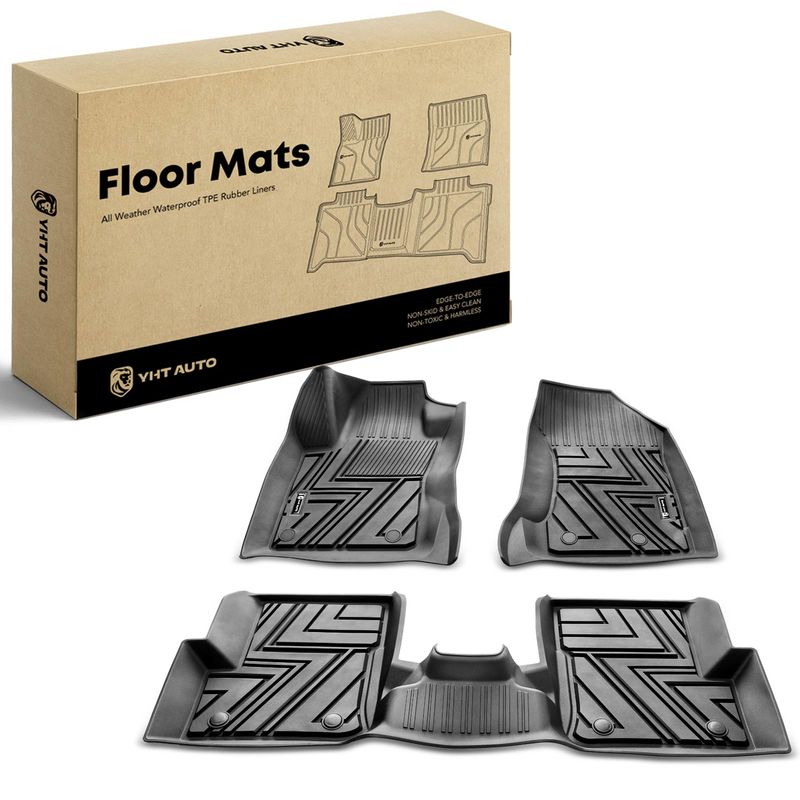 3x Front & Rear Black Floor Mats Liners for Jeep Renegade 2015-2021