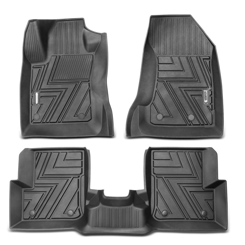 3x Front & Rear Black Floor Mats Liners for Jeep Renegade 2015-2021