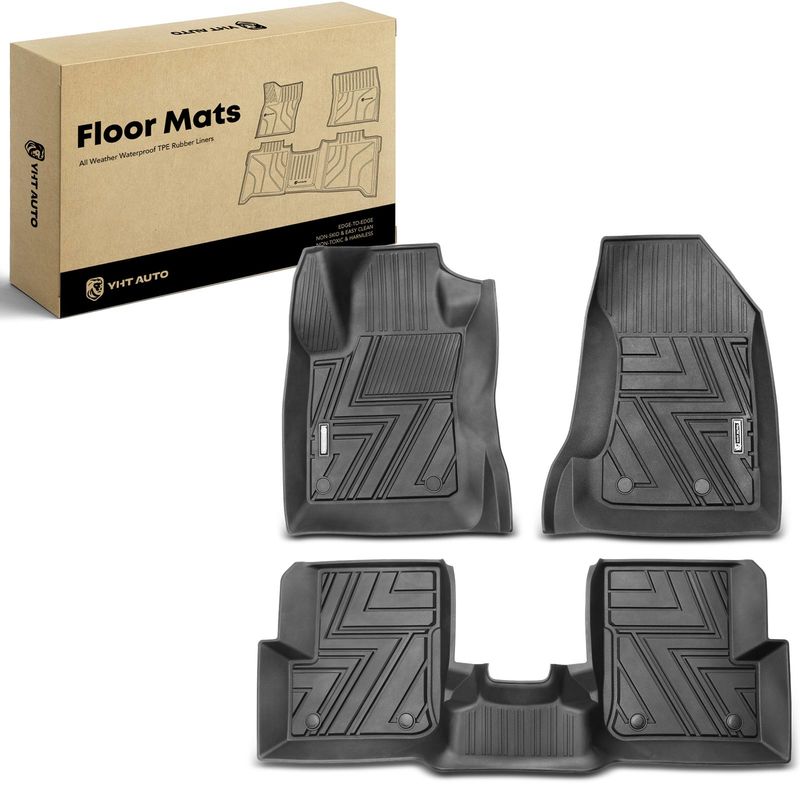 3x Front & Rear Black Floor Mats Liners for Jeep Renegade 2015-2021