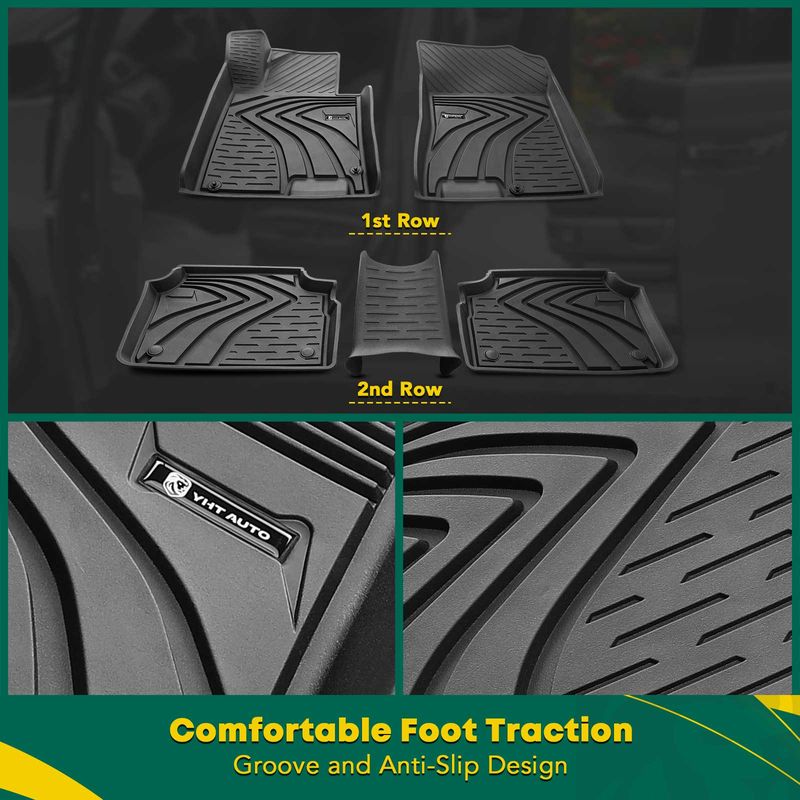 3x Front & Rear Black Floor Mats Liners for Hyundai Sonata 2020-2021 Kia K5