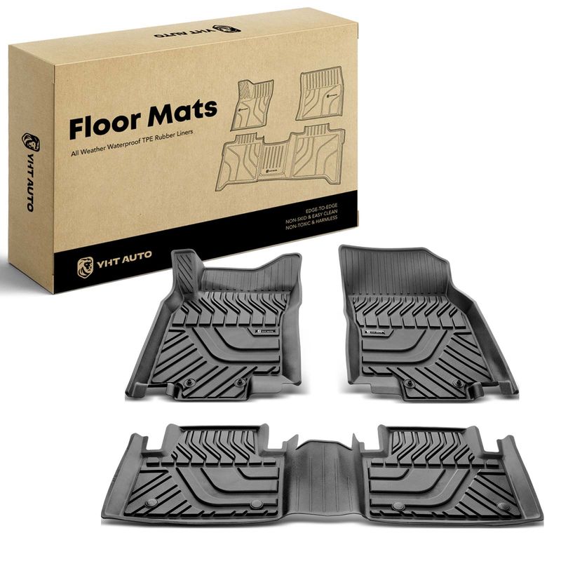 3x Front & Rear Black Floor Mats Liners for Nissan X-Trail 14-19 Rogue 14-20