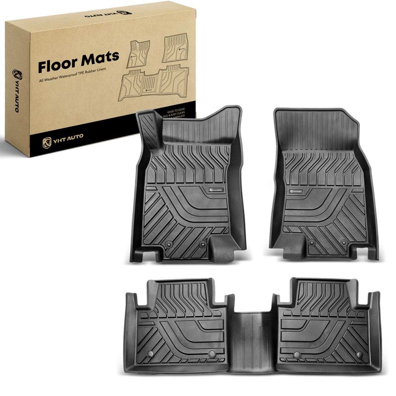 3x Front & Rear Black Floor Mats Liners for Nissan X-Trail 14-19 Rogue 14-20