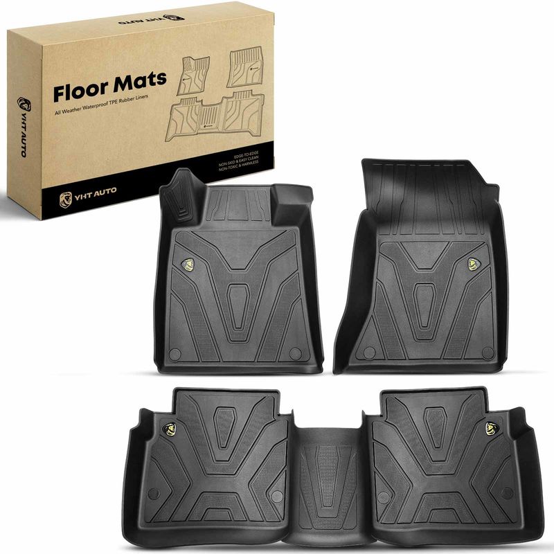 3x Front & Rear Black Floor Mats Liners for Nissan Altima 2019-2023 Sedan