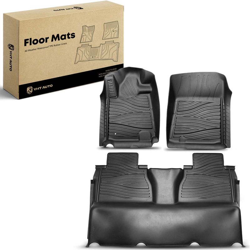 3x Front & Rear Black Floor Mats Liners for Toyota Tundra 2012-2013 Crew Cab