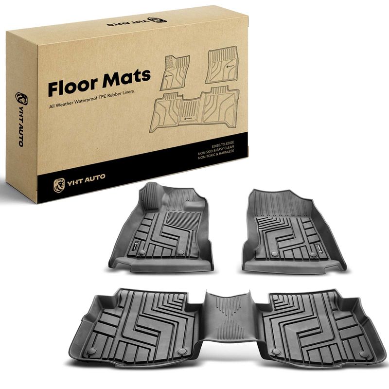 3x Front & Rear Black Floor Mats Liners for Subaru Outback Legacy 2020-2021
