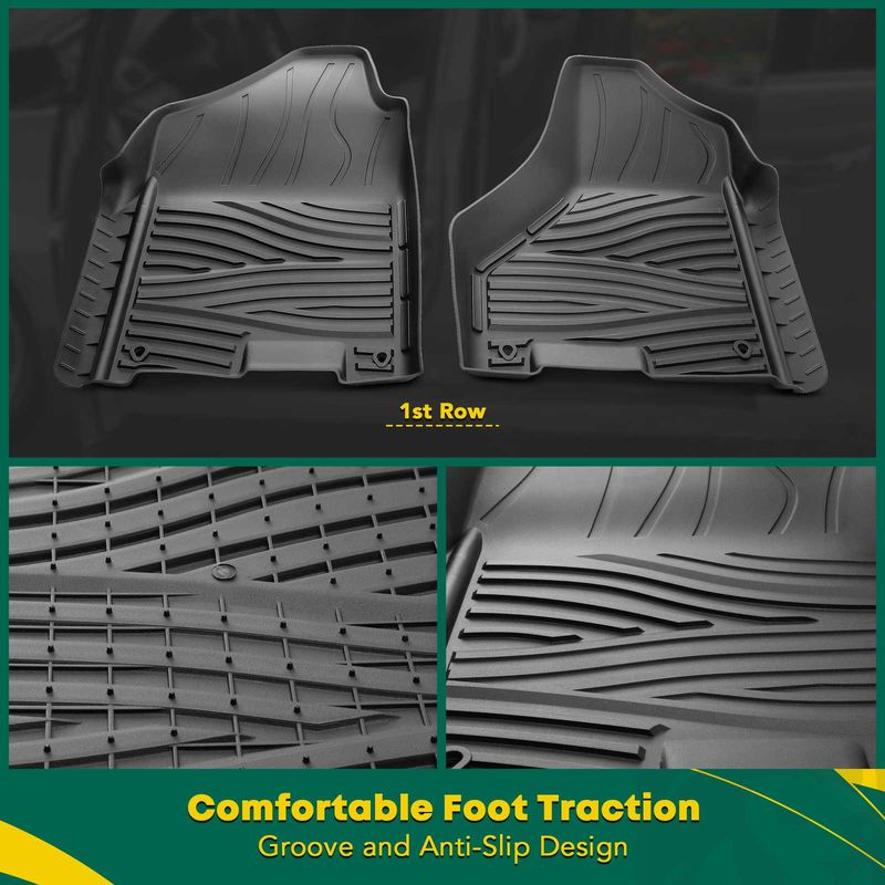 2x Front Black Floor Mats Liners for Ram 1500 2011-2018 2500 3500 Dodge Ram 1500