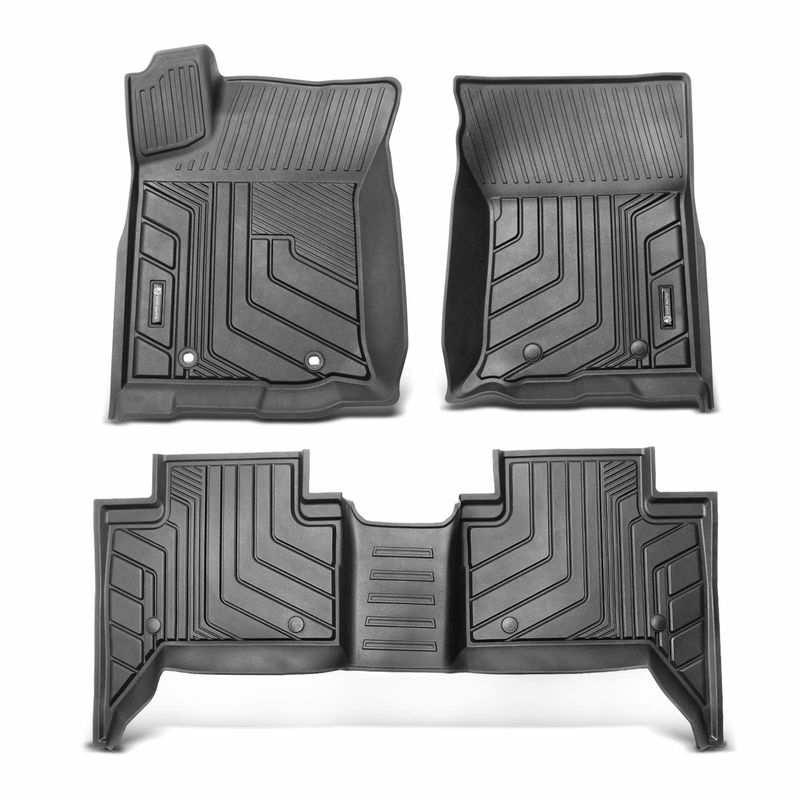 3x Front & Rear Black Floor Mats Liners for Toyota Tacoma 2016-2023 Double Cab