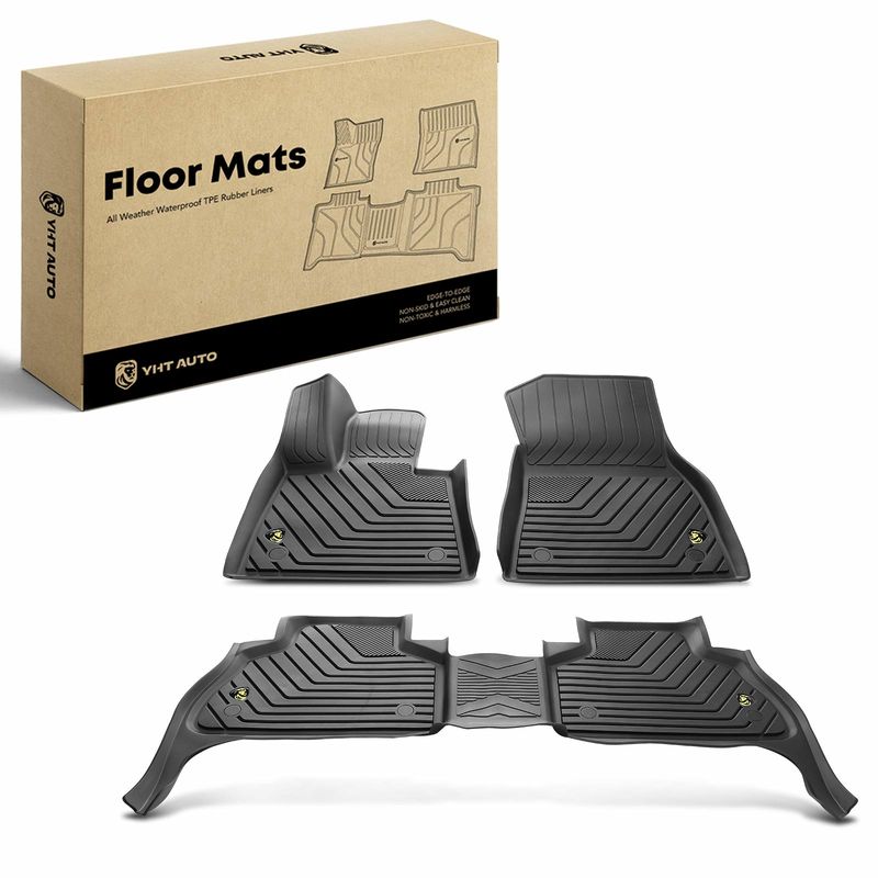 3x Front & Rear Black Floor Mats Liners for BMW X5 G05 2019-2023