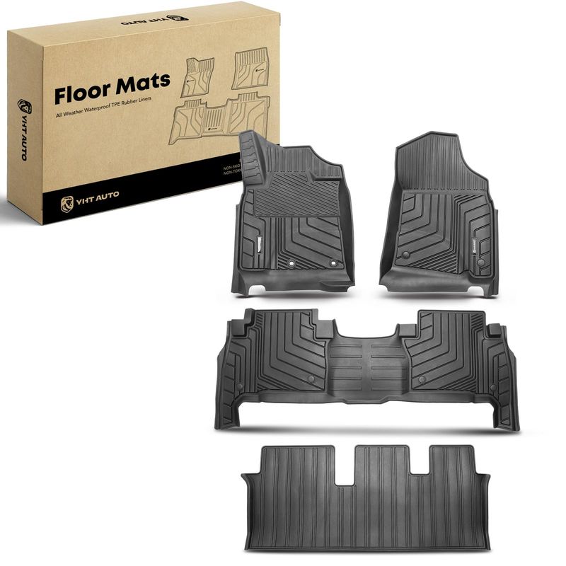 4x Front & Rear Black Floor Mats Liners for Toyota Land Cruiser 10-20 SUV 7-Seats