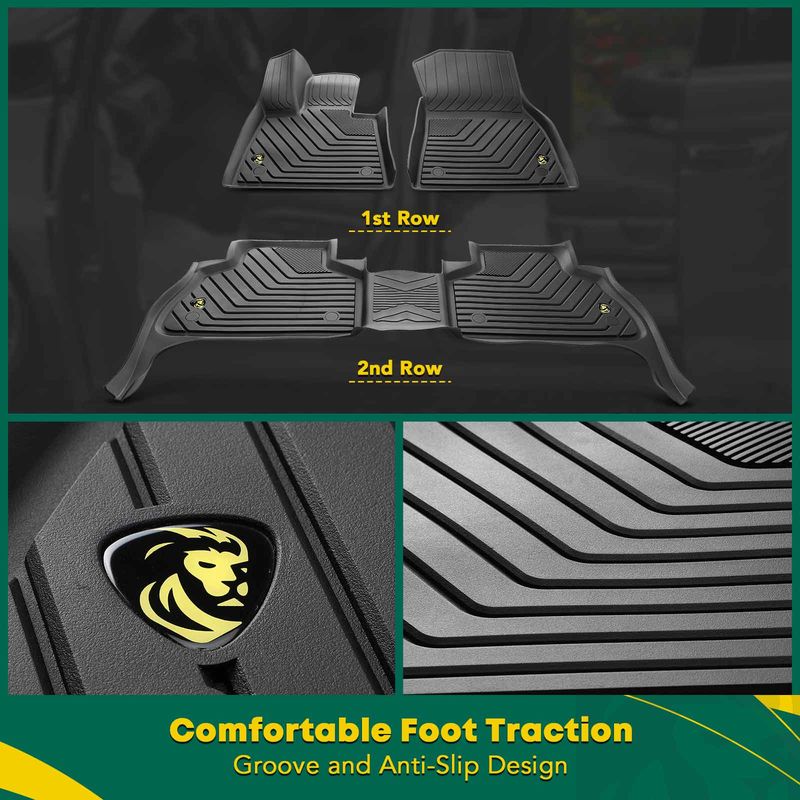 3x Front & Rear Black Floor Mats Liners for BMW X5 G05 2019-2023