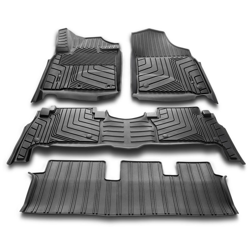 4x Front & Rear Black Floor Mats Liners for Toyota Land Cruiser 10-20 SUV 7-Seats