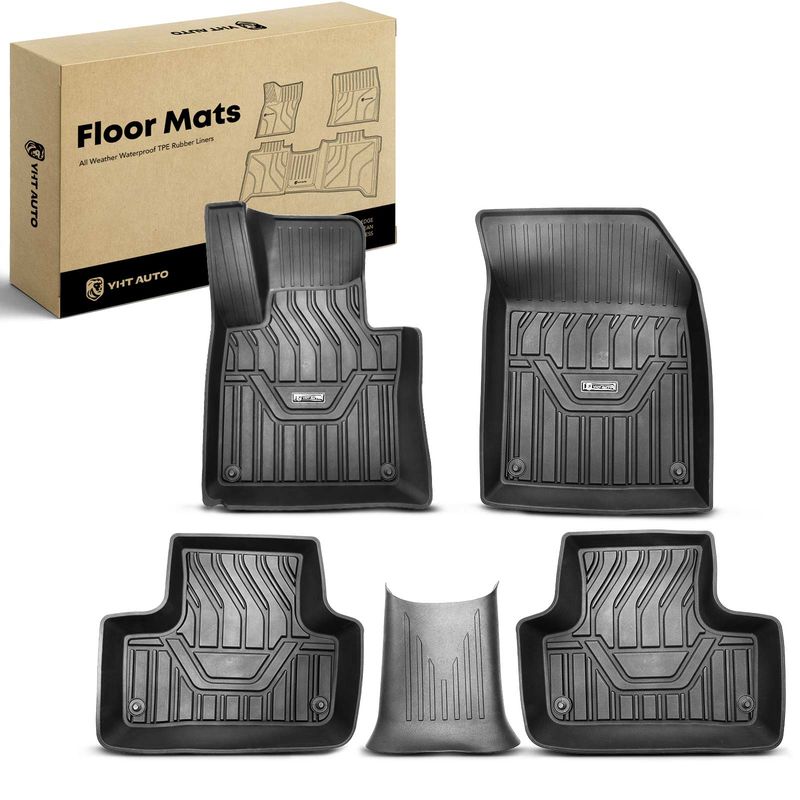 3x Front & Rear Black Floor Mats Liners for Volvo XC60 2018-2023