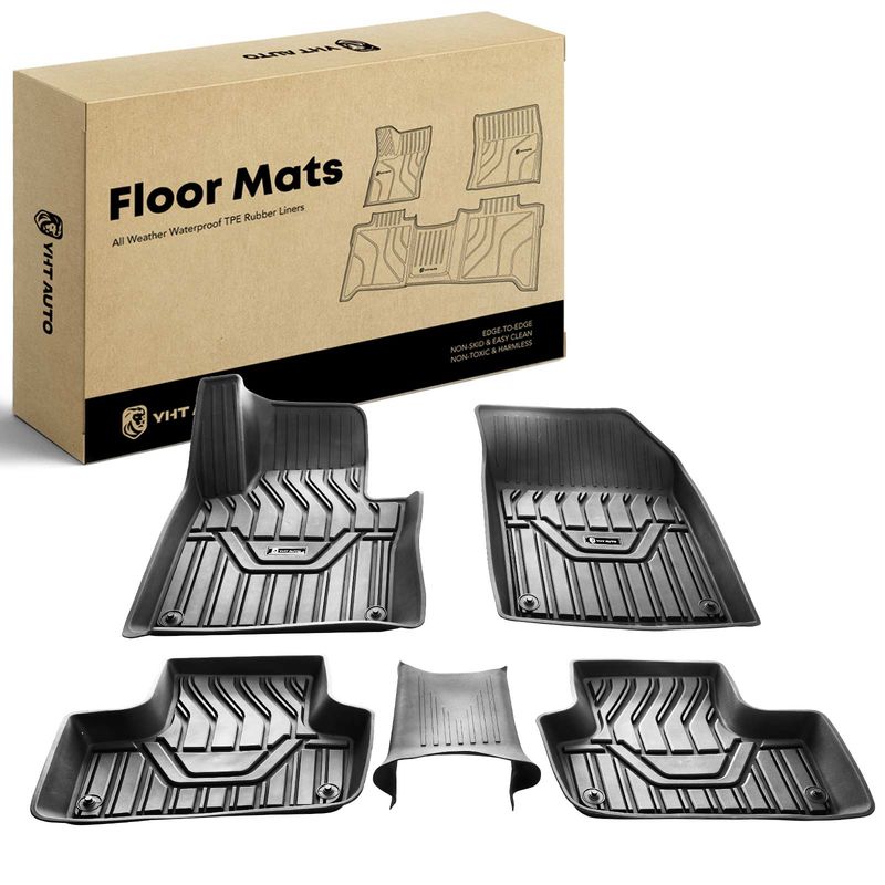 3x Front & Rear Black Floor Mats Liners for Volvo XC60 2018-2023