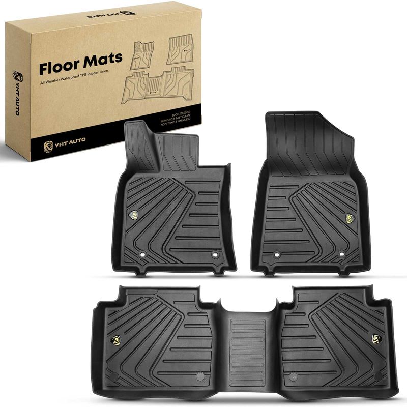 3x Front & Rear Black Floor Mats Liners for Lexus ES250 ES300h ES350 2019-2022