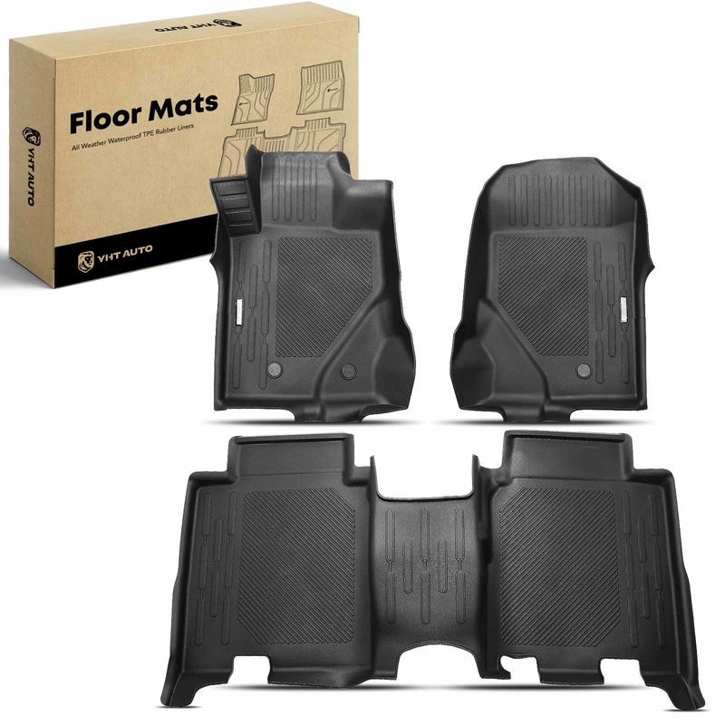 3x Front & Rear Black Floor Mats Liners for Ford Bronco 2021-2023 SUV 4-Door