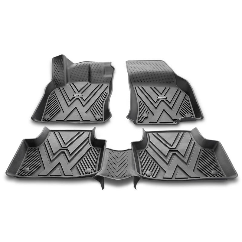 3x Front & Rear Black Floor Mats Liners for Volkswagen T-ROC 2020-2022