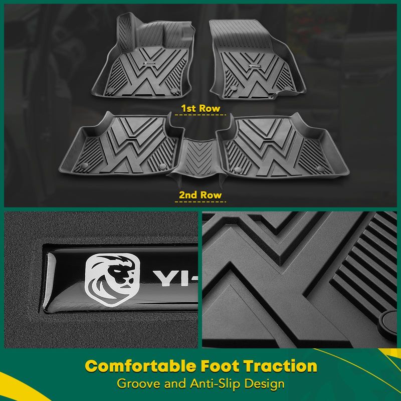 3x Front & Rear Black Floor Mats Liners for Volkswagen T-ROC 2020-2022