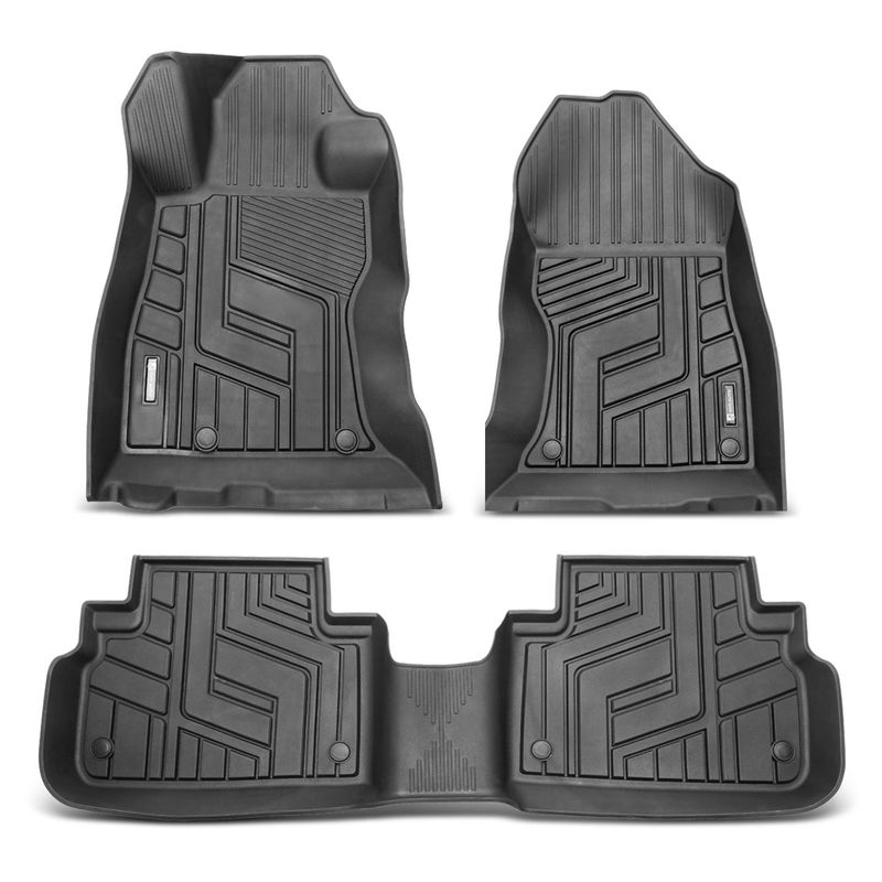 3x Front & Rear Black Floor Mats Liners for Subaru Forester 2019-2022