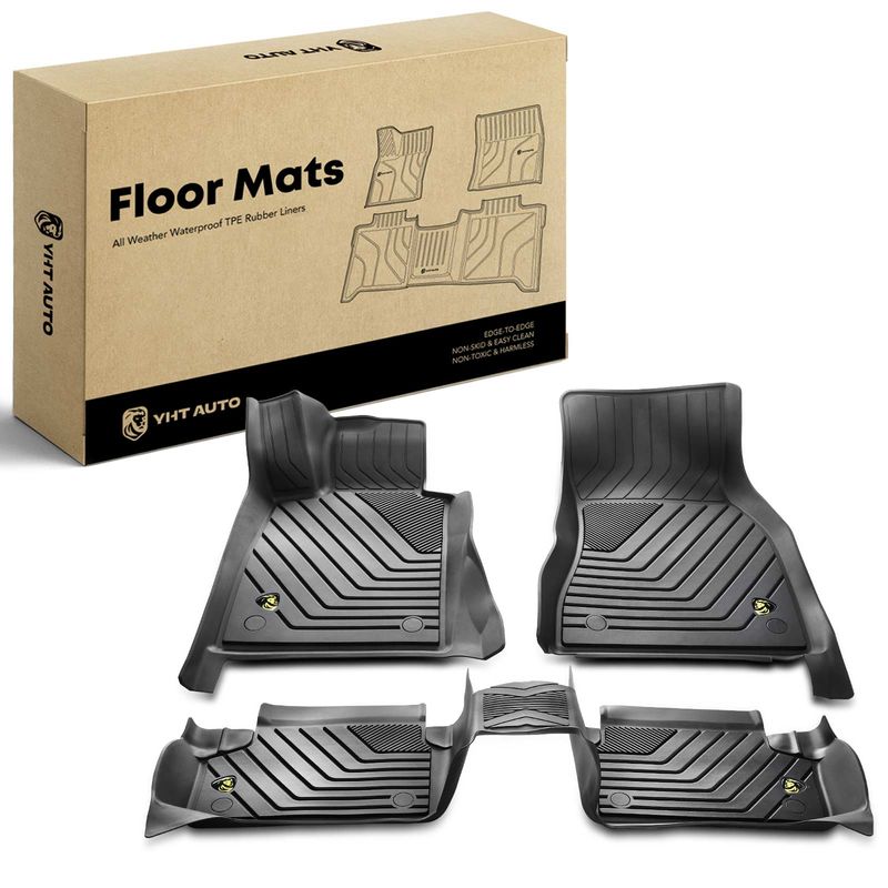 3x Front & Rear Black Floor Mats Liners for BMW F10 G30 530e G30 3 550i 530i
