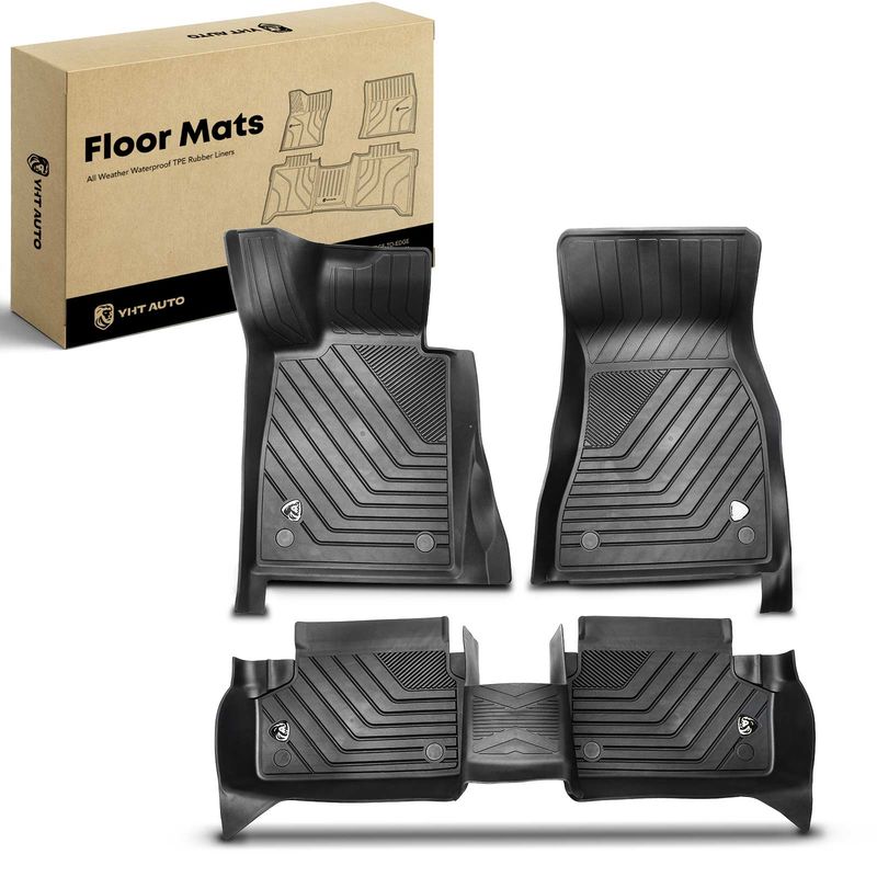 3x Front & Rear Black Floor Mats Liners for BMW F10 G30 530e G30 3 550i 530i