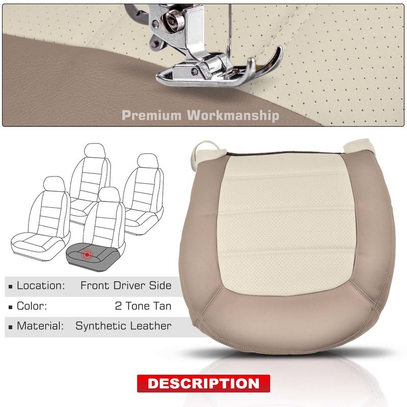 Front Driver Seat Cover for Ford Explorer 02-05 Explorer Sport 02-03 2 Tone Tan