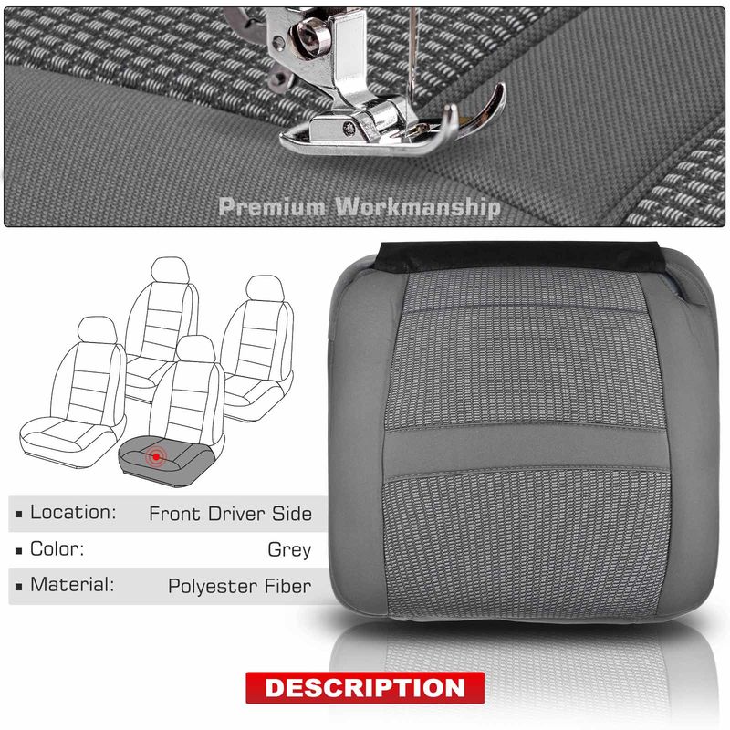 Front Driver Seat Cover for Dodge Ram 1500 2500 3500 2006 Grey Cloth