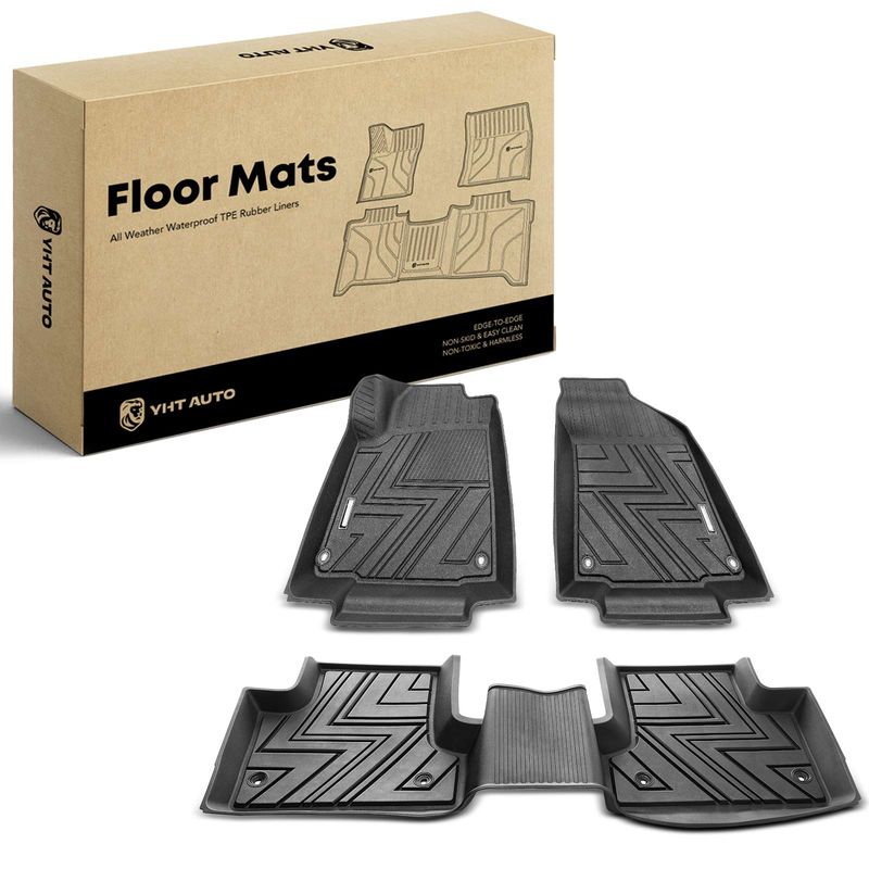 3x Front & Rear Black Floor Mats Liners for Jeep Cherokee 2015-2022