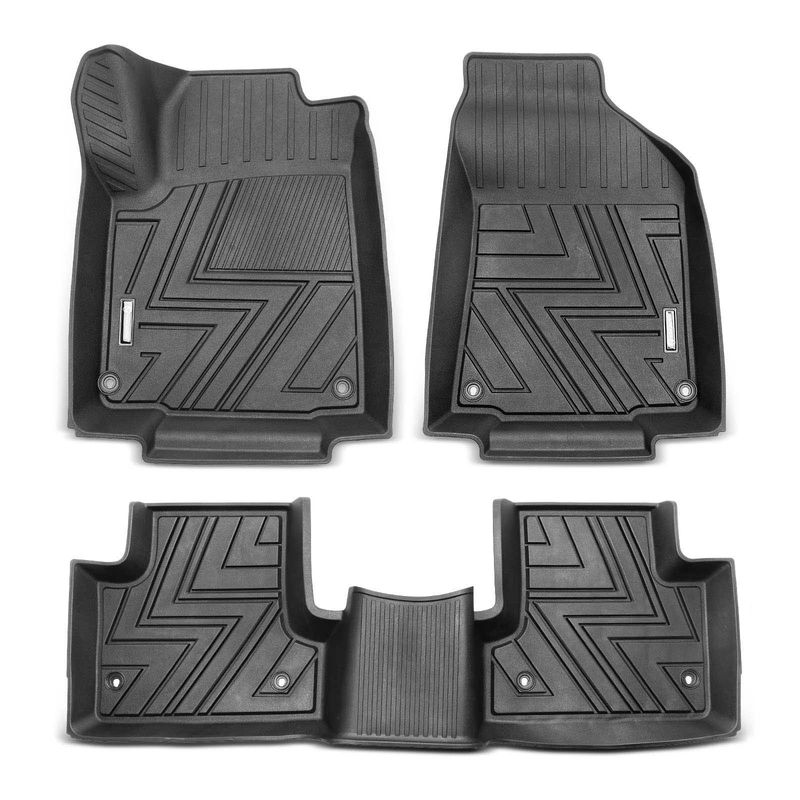 3x Front & Rear Black Floor Mats Liners for Jeep Cherokee 2015-2022