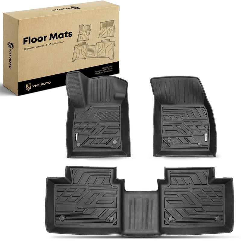 3x Front & Rear Black Floor Mats Liners for Ford Focus 2019 2020 2021 2022