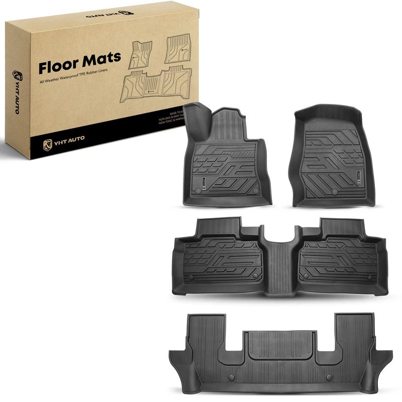 4x Front & Rear Black Floor Mats Liners for Ford Explorer 2019-2021 SUV