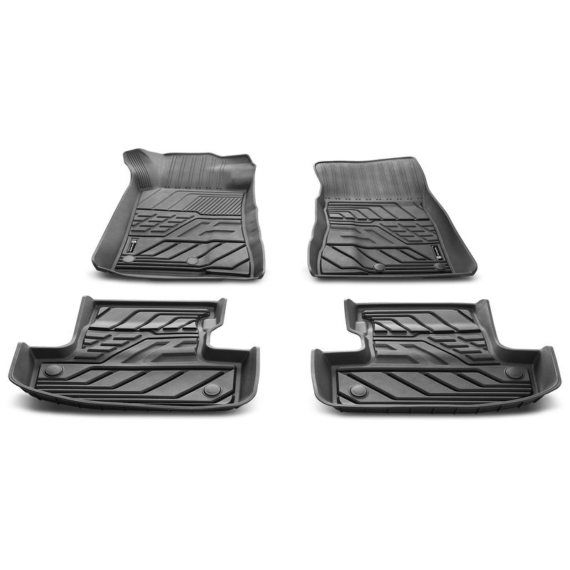 4x Front & Rear Black Floor Mats Liners for Ford Mustang 2015-2021