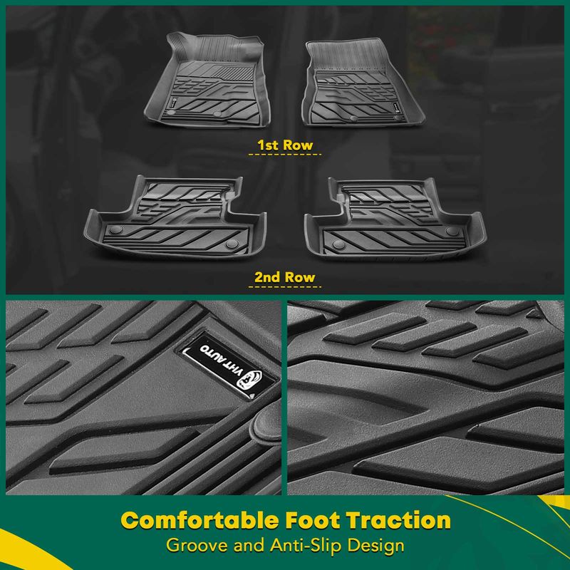 4x Front & Rear Black Floor Mats Liners for Ford Mustang 2015-2021