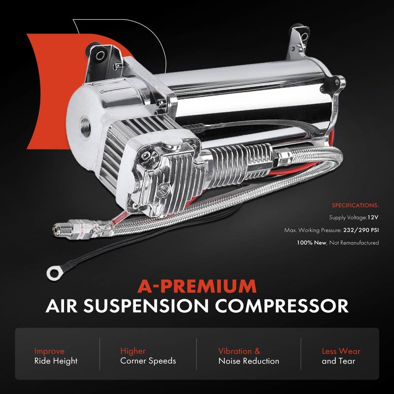 Air Suspension Compressor for 5 Gallon Air Tank 180psi Off Pressure Switch