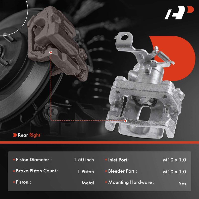Rear Passenger Brake Caliper with Bracket for Toyota Corolla 2009-2018 Matrix