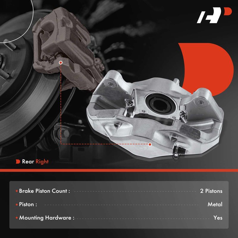 Rear Passenger Brake Caliper for Subaru Impreza 2008-2014 WRX STI 2015-2017