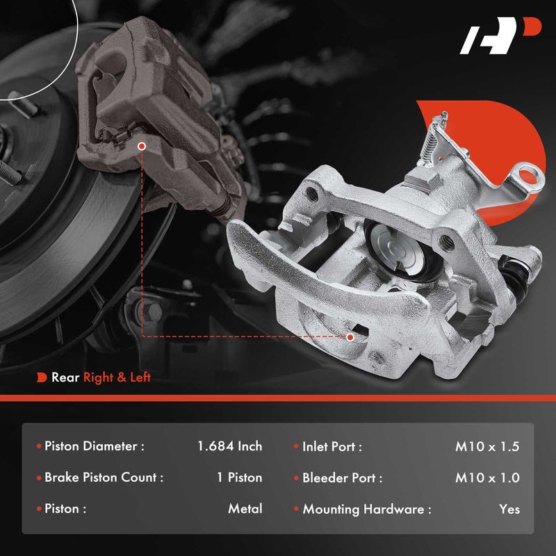 2x Rear Brake Caliper with Bracket for Jaguar S-Type 2003-2005 Lincoln LS 03-06