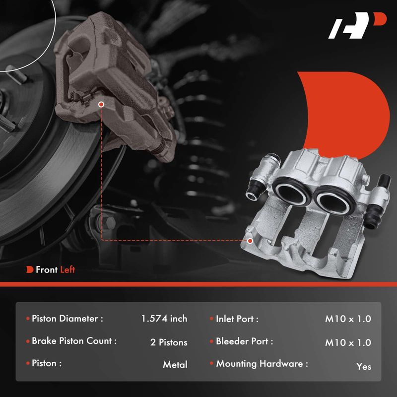 Front Driver Brake Caliper for Volvo 740 1985-1991 745 760 1983-1986 Non-ABS