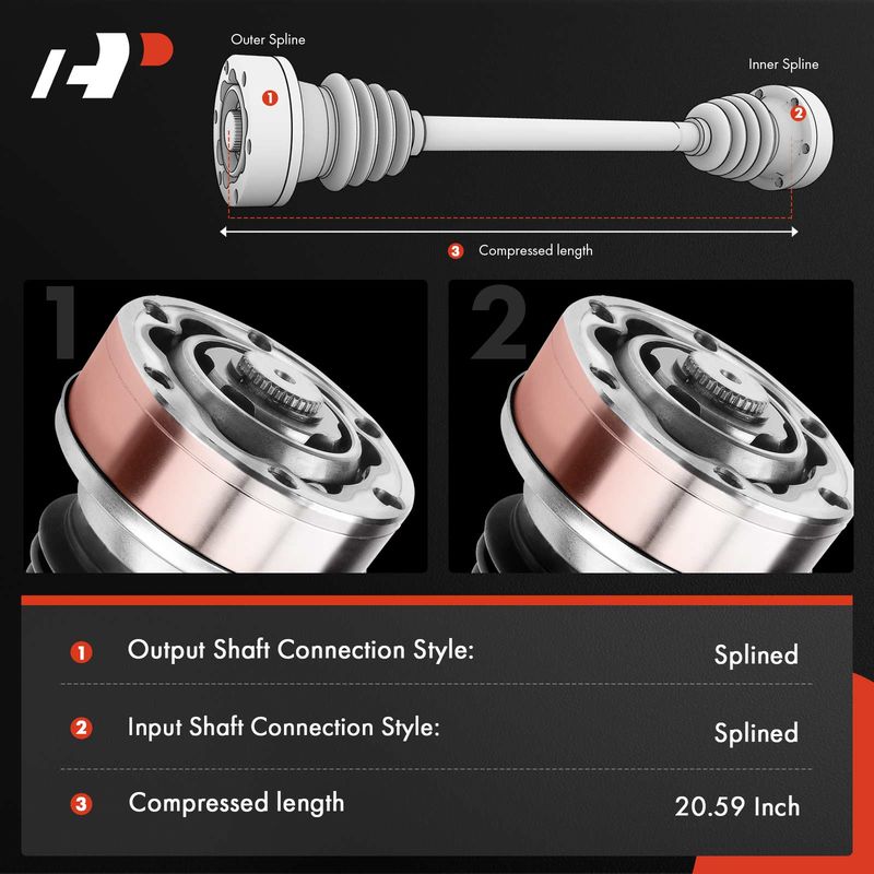 Front Driver or Passenger CV Axle Shaft Assembly for Audi A7 Quattro VW Porsche