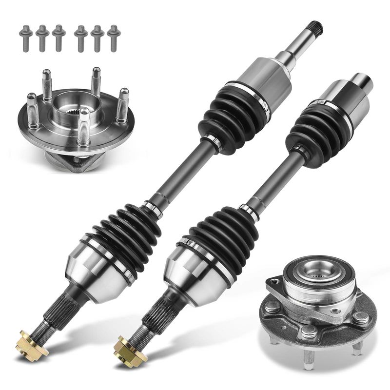 Front CV Axle Shaft + Hub Bearing for Chevrolet Equinox GMC Terrain 10-16 2.4L