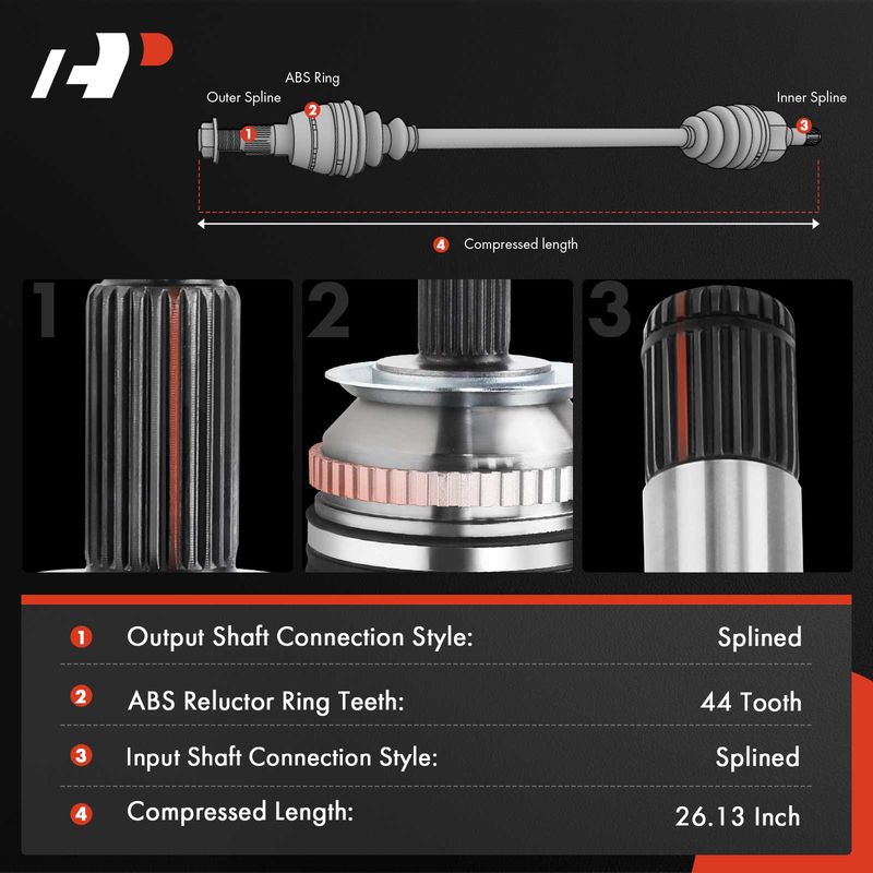 Front Driver CV Axle Shaft Assembly for Ford Contour w/o Anti-lock Brakes Auto