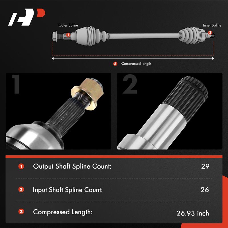 Front Driver CV Axle Shaft Assembly for Nissan Sentra 2013-2018 L4 1.8L Manual