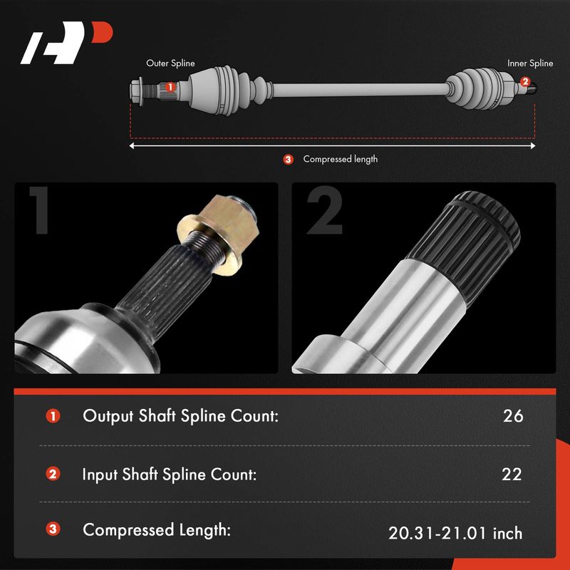 Front Left or Right CV Axle Shaft Assembly for Polaris Big Boss 500 Scrambler 400